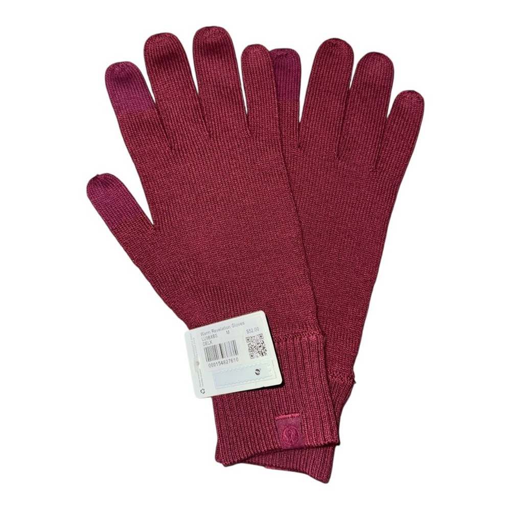 Lululemon Warm Revelation Gloves Deep Luxe Burgundy M NWT